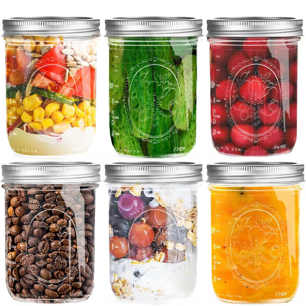 Fermentation Crock - 16oz Wide Mouth Mason Jars with