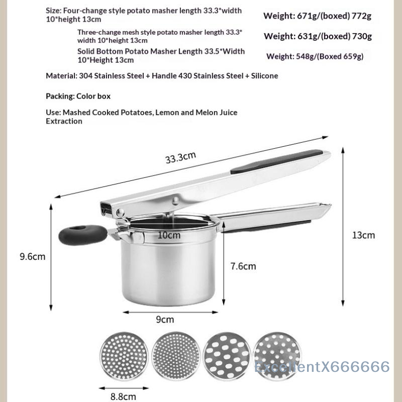 Stainless Steel Potato Ricer H - Home Cooking Kitchen recension och pris