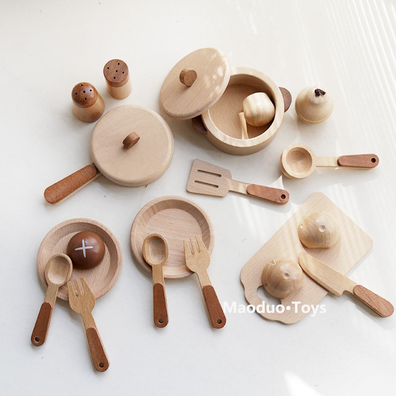 Maoduo Toys Beech Wooden Kids  - Home Cooking Utensil Set recension och pris
