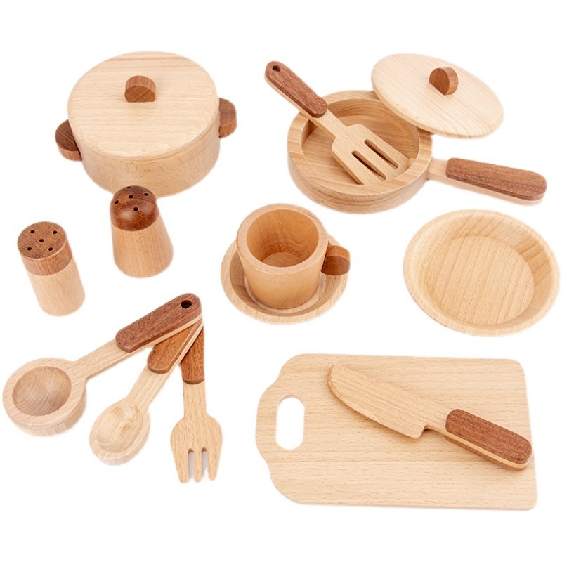 Maoduo Toys Beech Wooden Kids  - Home Cooking Utensil Set recension och pris