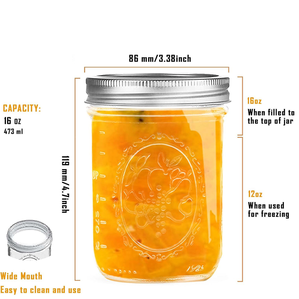 16oz Wide Mouth Mason Jars wit - Fermentation Crock recension och pris
