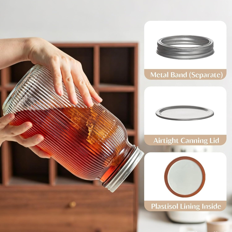 2PCS Wide-Mouth Glass Mason Ja - Fermentation Crock recension och pris
