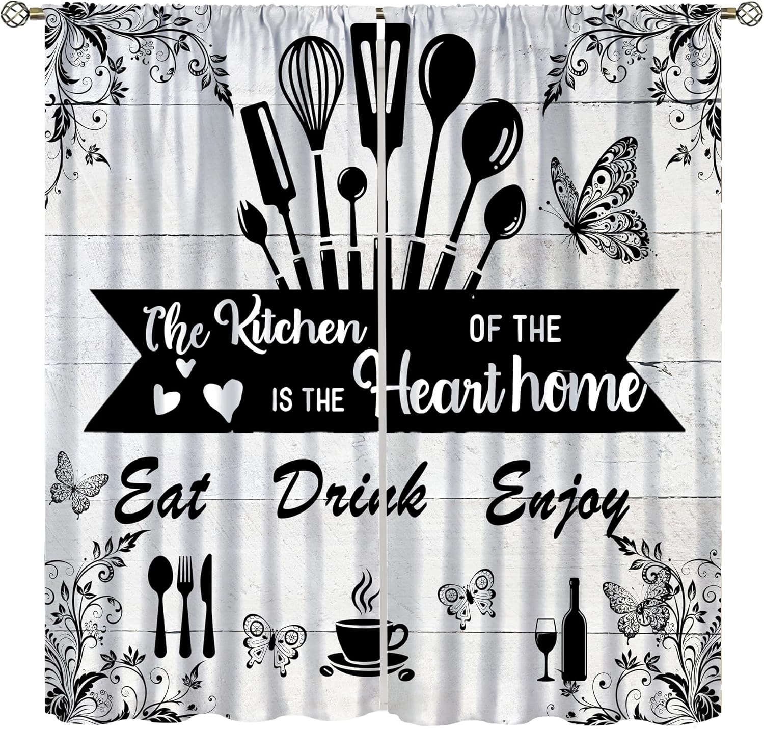 Farmhouse Rustic Curtains, Vin - Home Cooking In French recension och pris